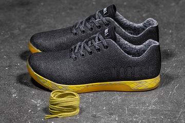 Black Nobull Heather Yellow Men's Trainers | CA J1255P